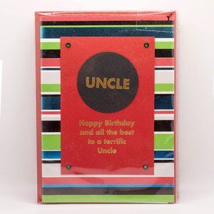 Happy Birthday to My Uncle Striped Papyrus Card